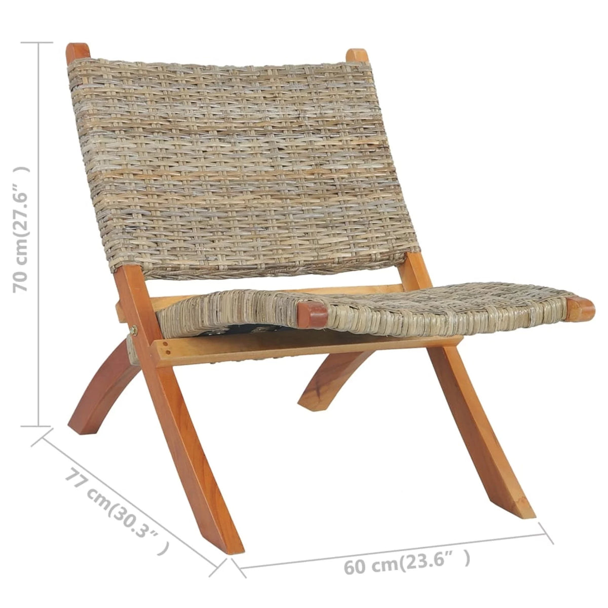 Kubu Rattan Mahogany Wood Frame Chair Q82374