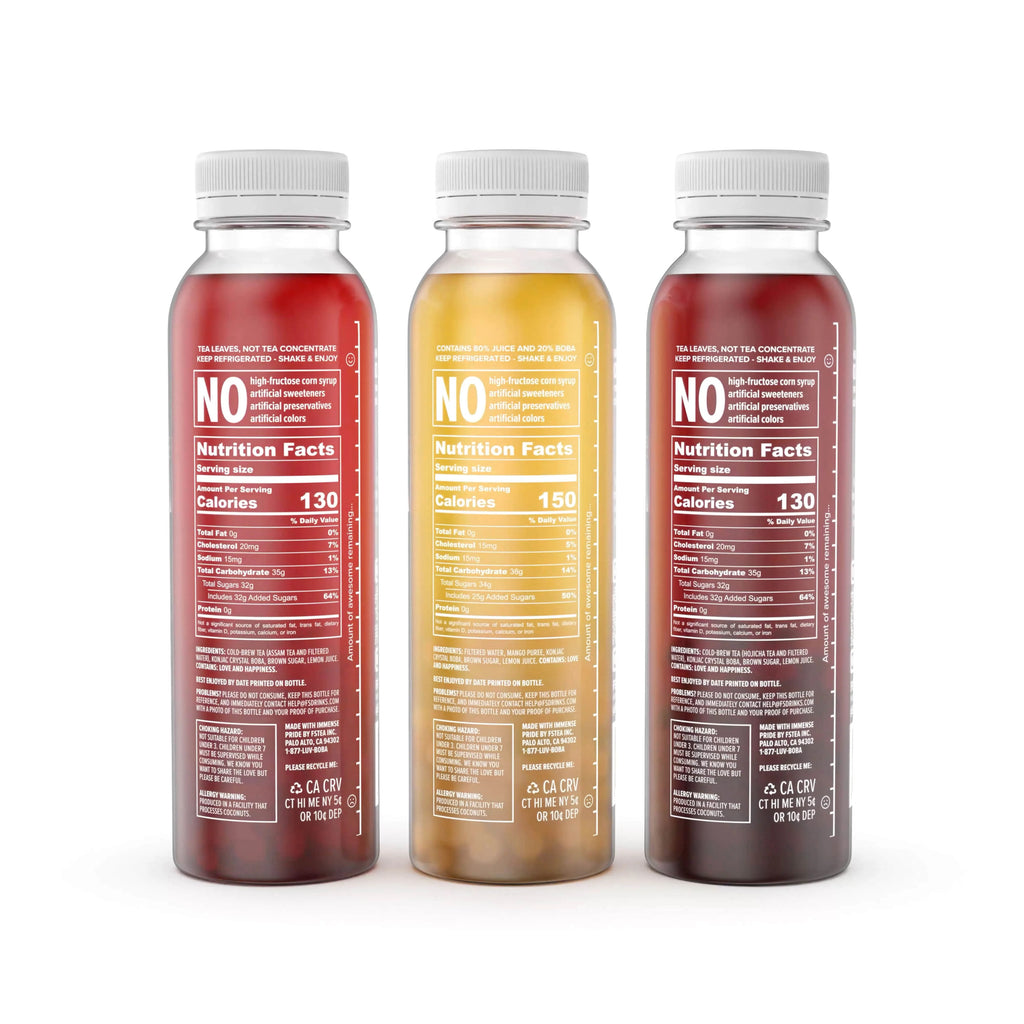 12-Pack of 12oz Bottles Boba Tea Starter Pack T7858