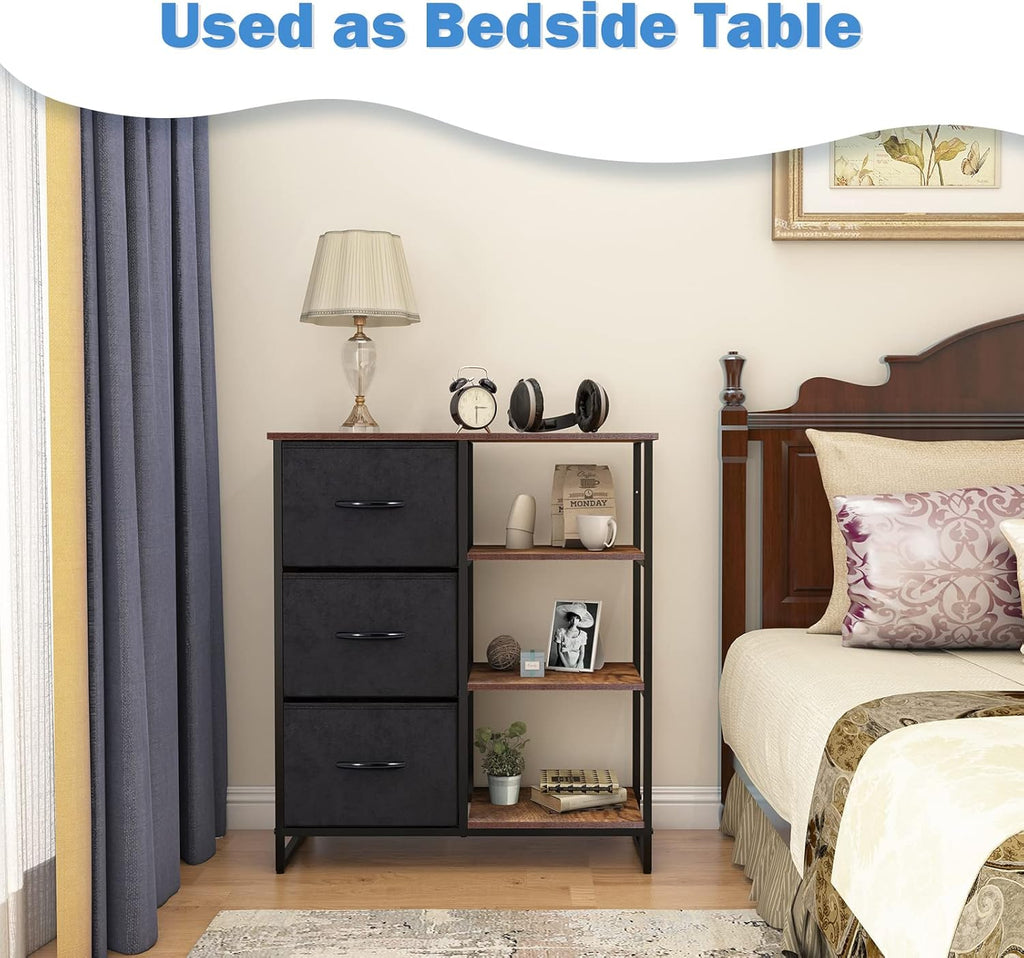 3 Drawer Dresser with Shelves P8849