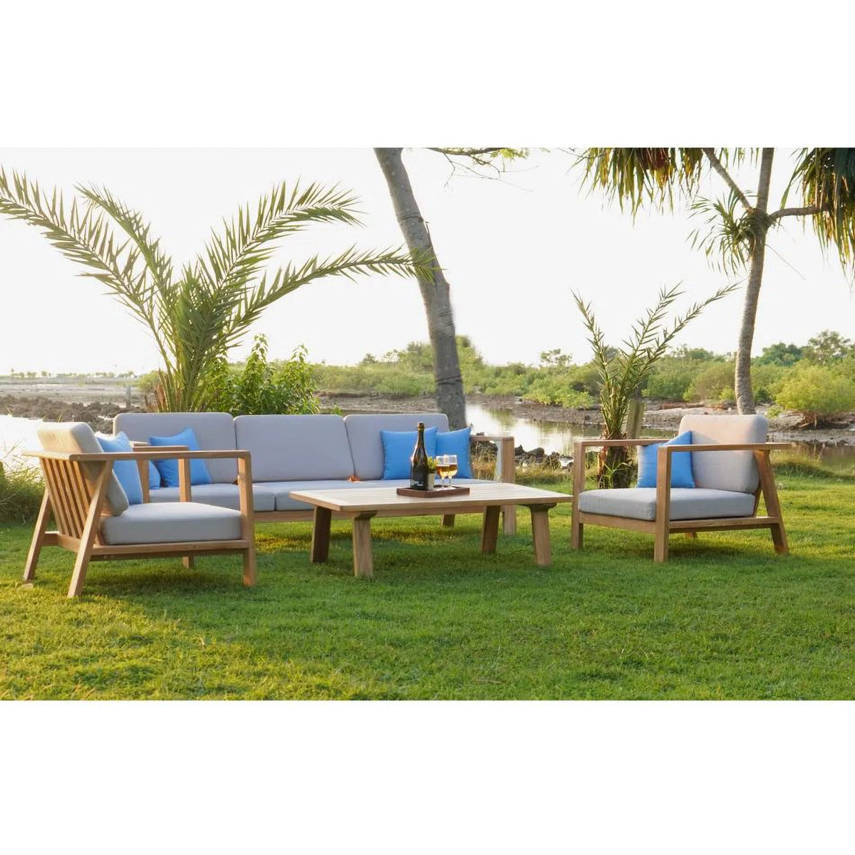 4 Pieces Teak Outdoor Conversation Set A9592