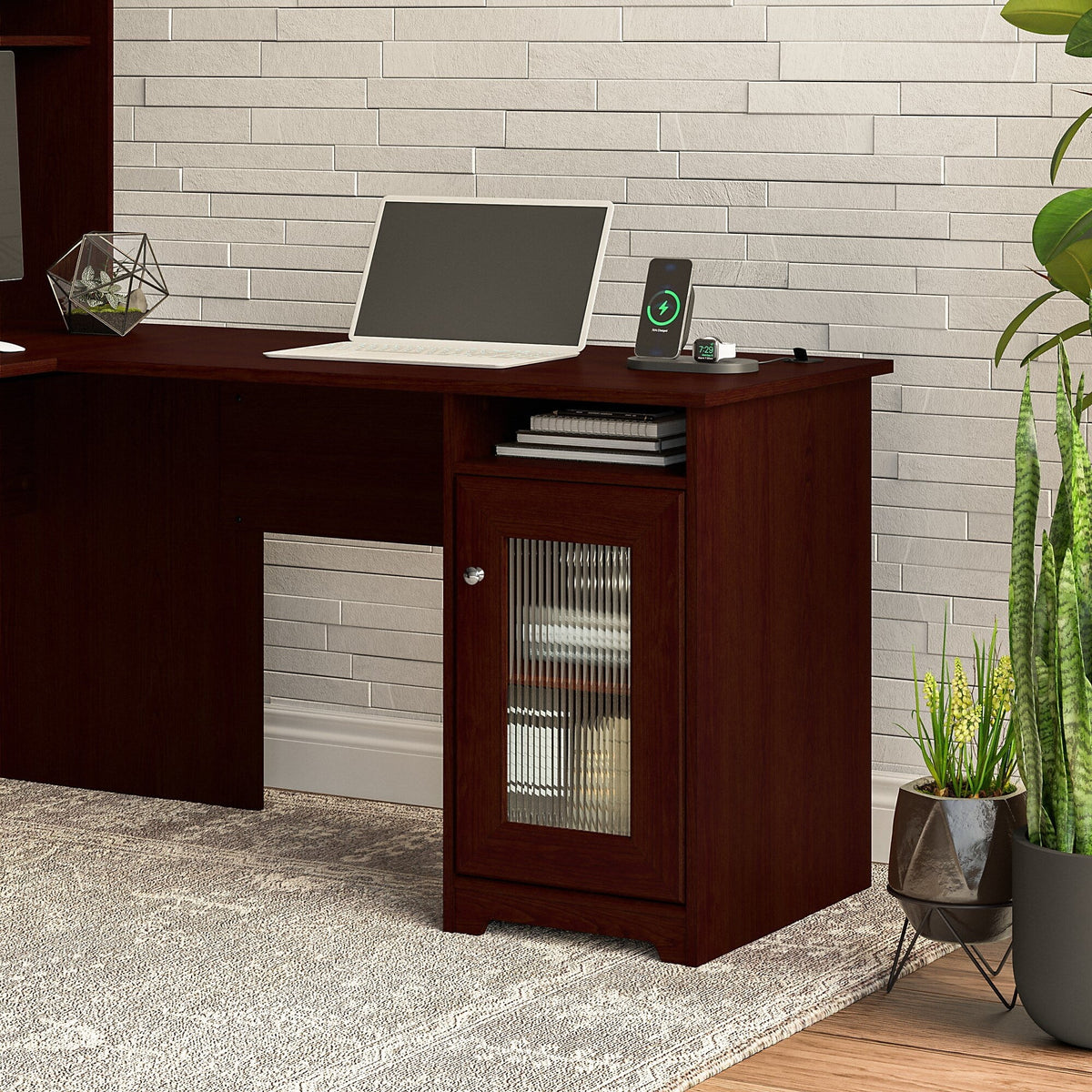 Harvest Cherry Engineered Wood Desk Return G36955