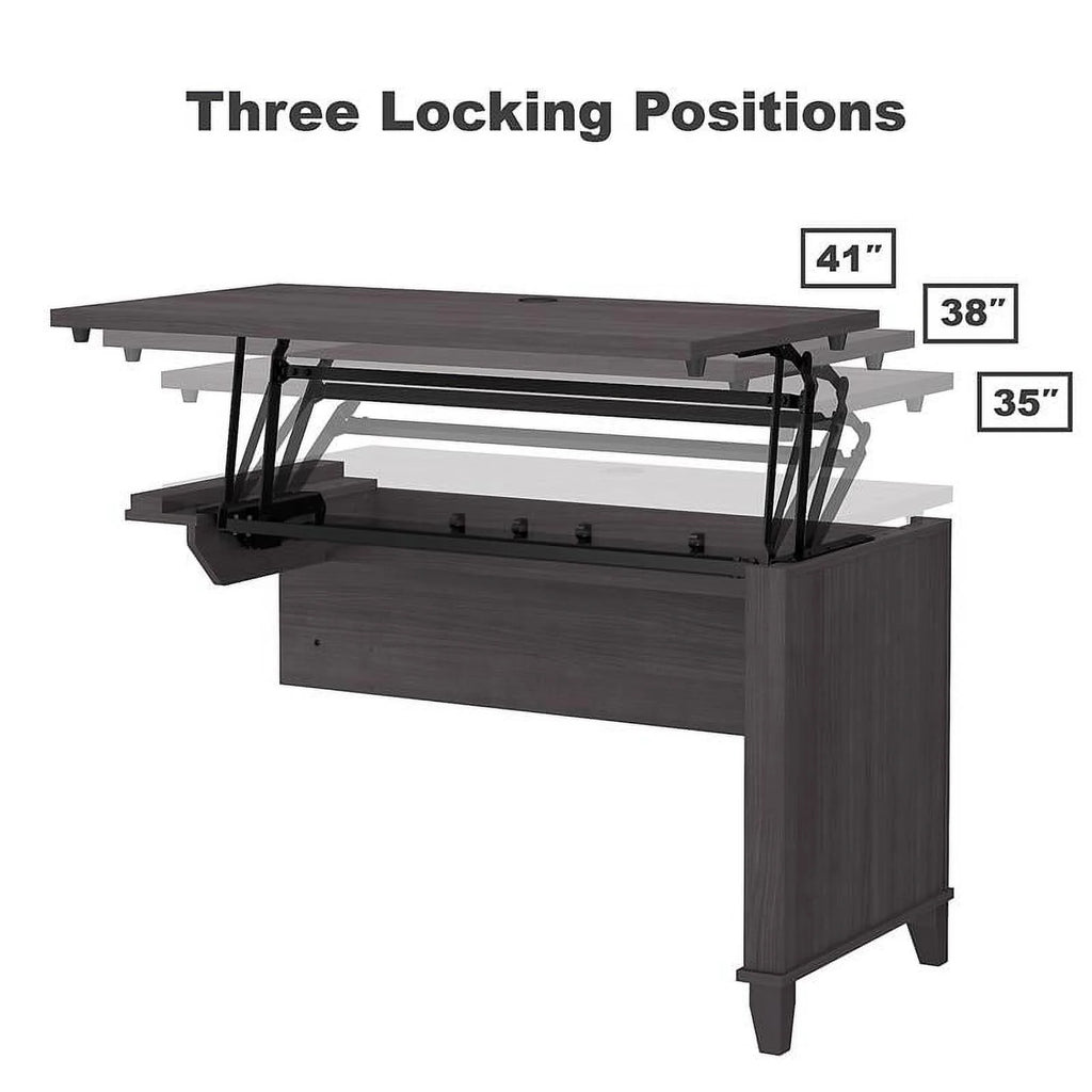 Sit to Stand Desk Set with Bookcase L39459