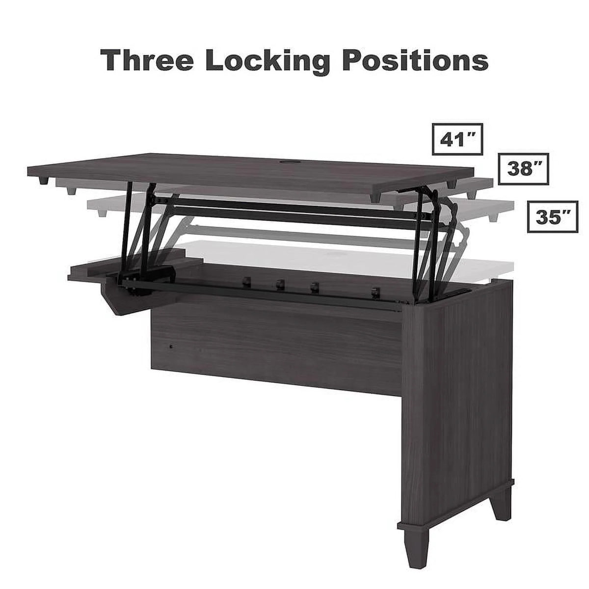 Sit to Stand Desk Set with Bookcase L39459