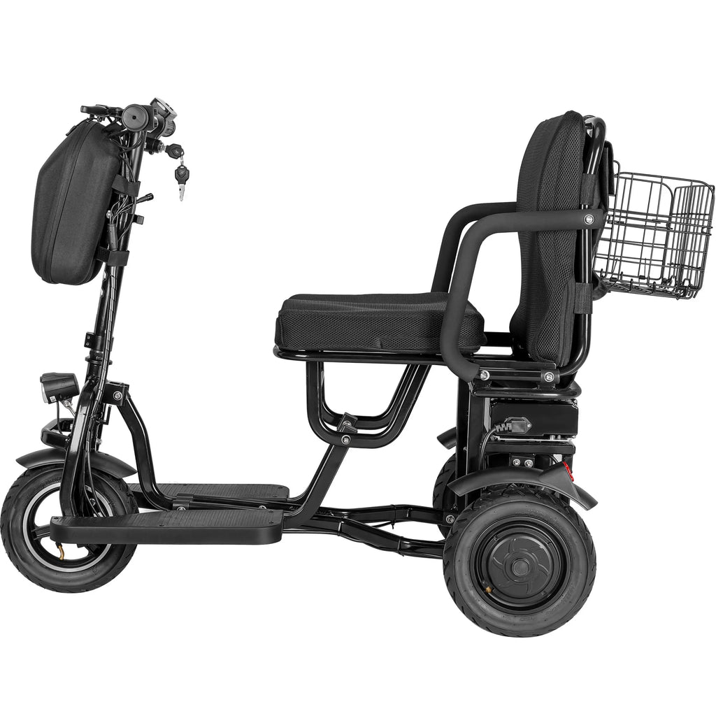 Folding Electric Trike 48v 700w Dual Motor Lithium Black Q78633