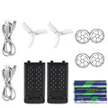Mini Drone Accessories with 2 Batteries, 2 Charging Cables, AAA Batteries, 2 Protective Covers G27475