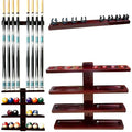 Wall-Mounted Hardwood Pool Stick Holder for 8-Cue Storage A936184