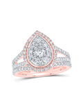 Rose Gold Diamond Bridal Wedding Ring Band Set 1 Cttw E389