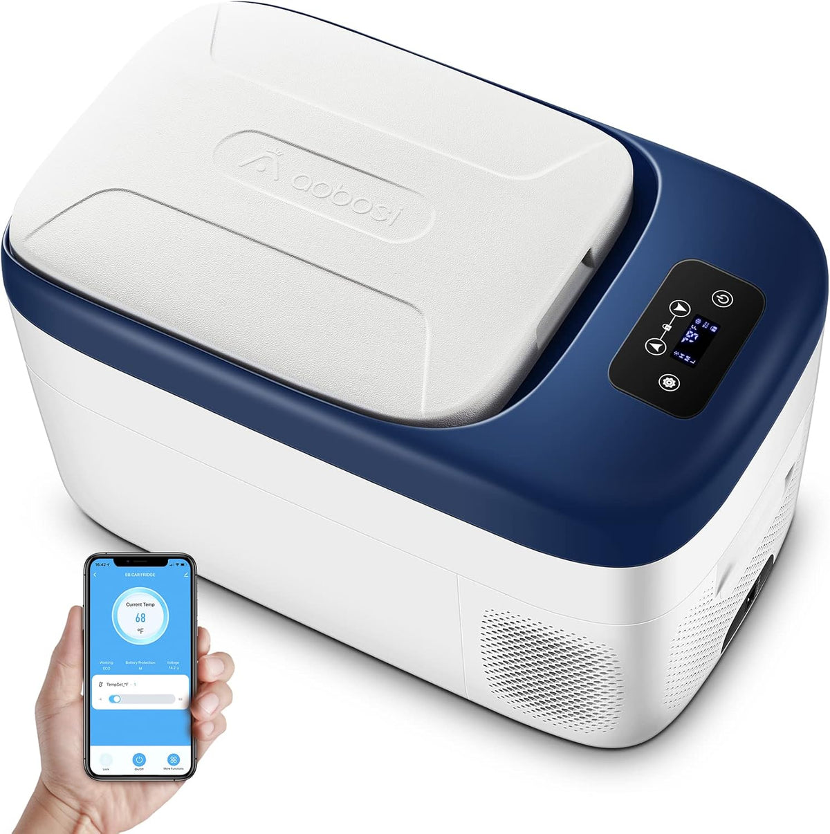 12 Volt 27 Quart Portable Car Refrigerator Freezer with APP Control T392443