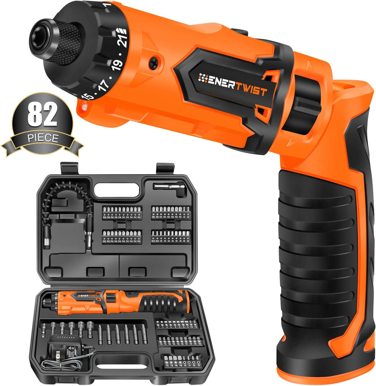 Cordless 8V Max Electric Screwdriver Rechargeable Set with 82 Accessory Kit Y93141
