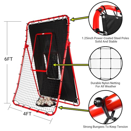 Adjustable Baseball Rebounder Net with Strike Zone M409733