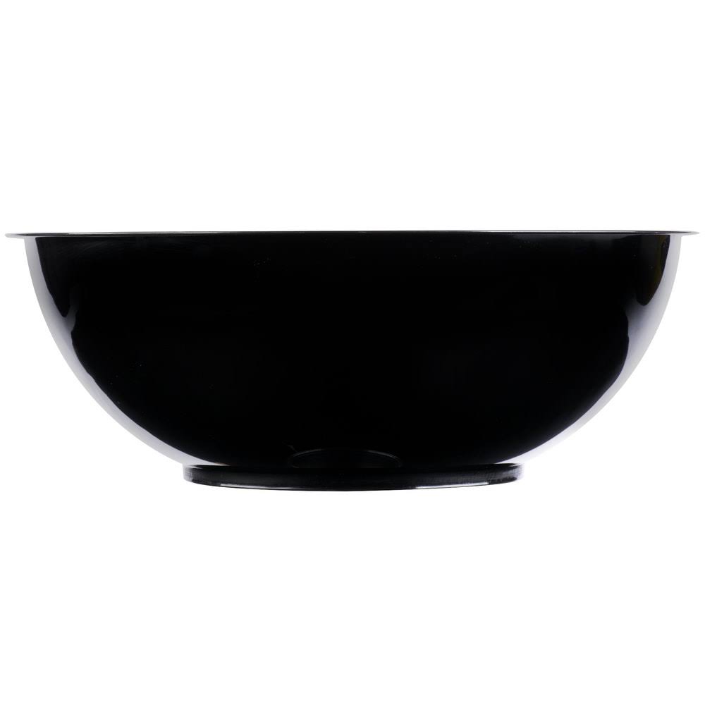 Black High Profile Plastic Catering Bowl - 25/Case O536