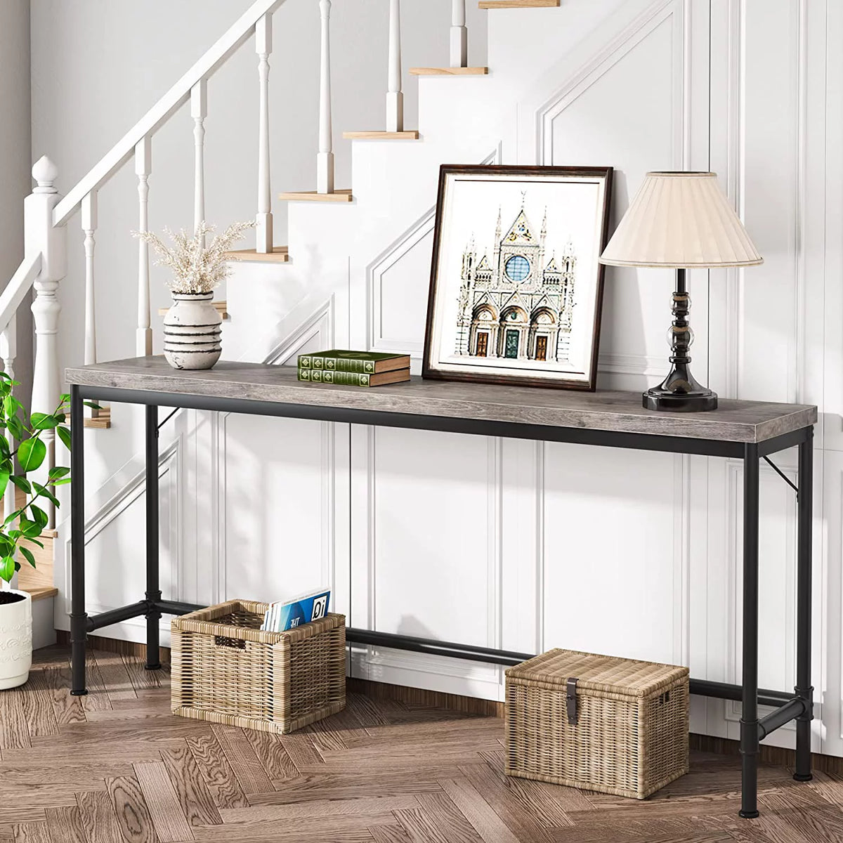 70.9" Grey Console Table A7609
