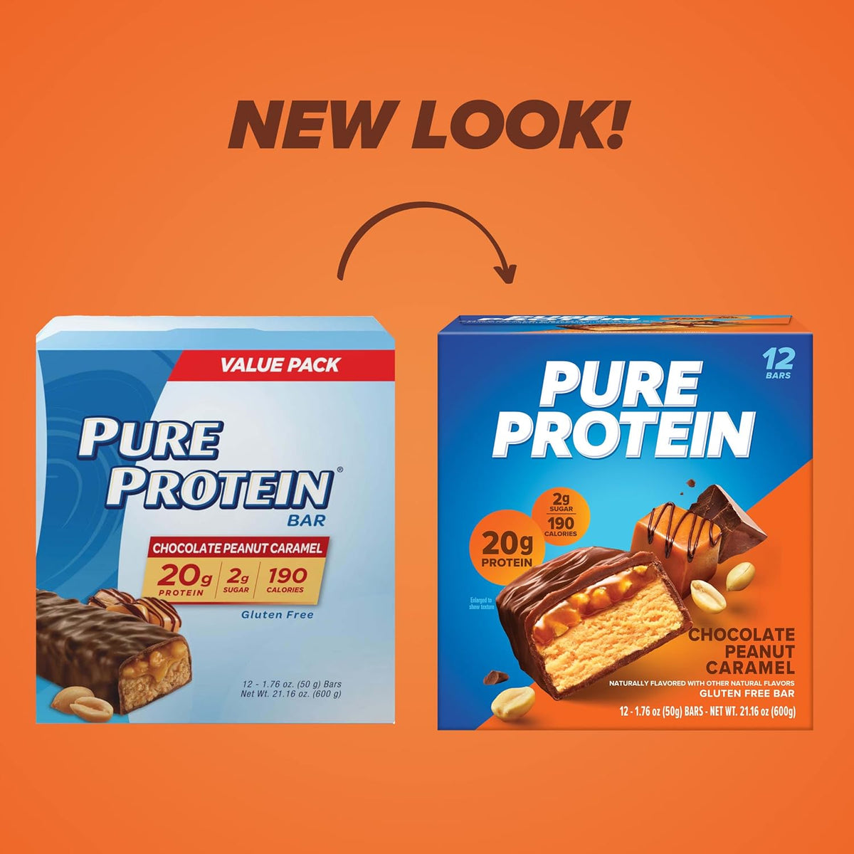 Chocolate Whey Protein Powder 1.78lbs and Chocolate Peanut Caramel Protein Bars 12 Count 1.76oz I73269