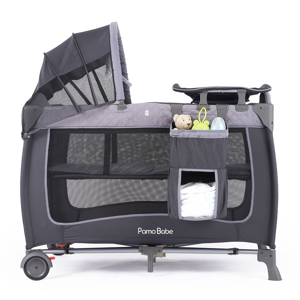 Portable Baby Play Yard with Wheels, Canopy, Changing Table K294423