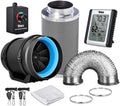 8 Inch 500 CFM Inline Fan with Carbon Filter and Ducting H119