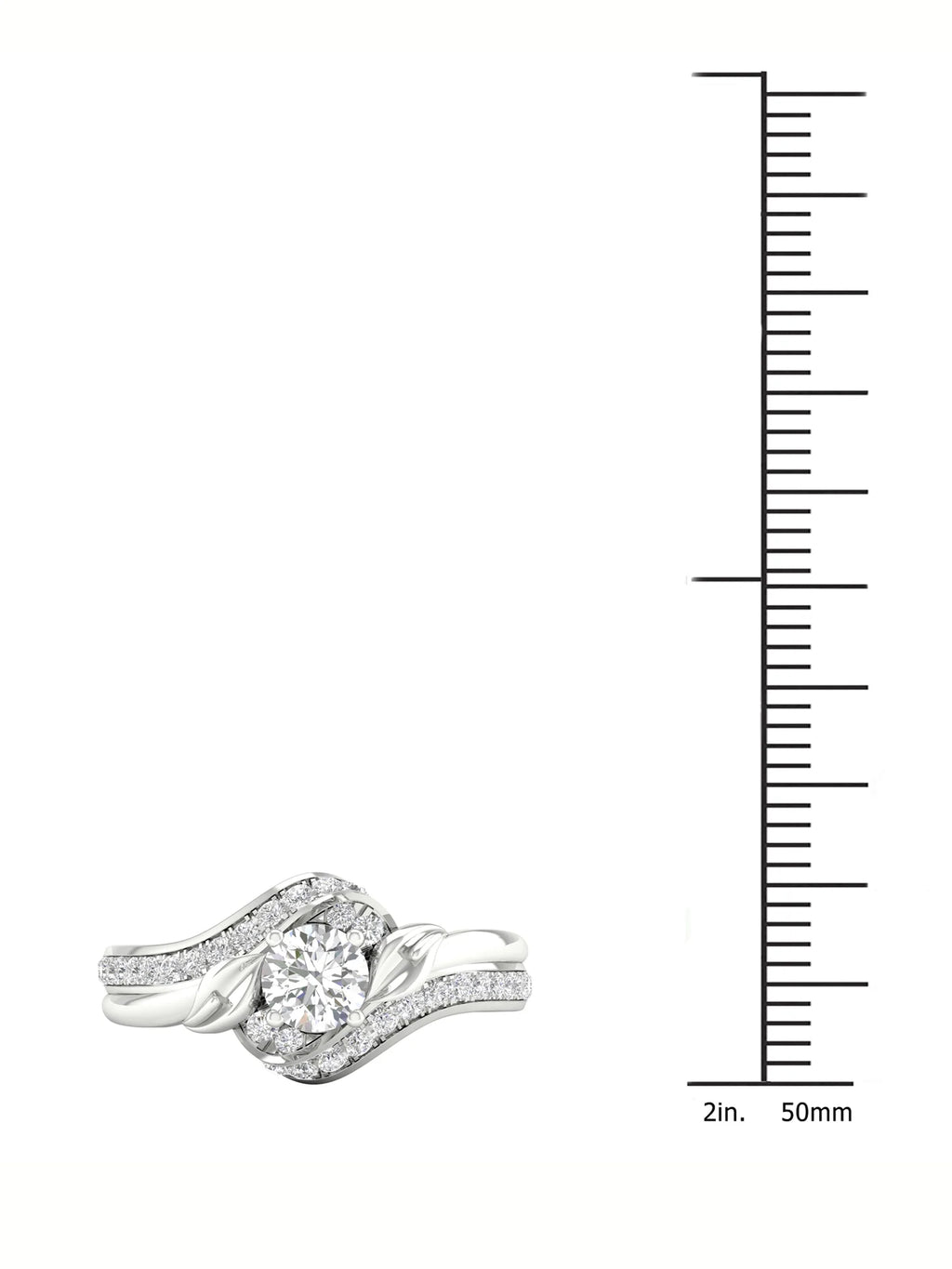 3/4Ct TDW Diamond 14k White Gold Bypass Engagement Ring K410134