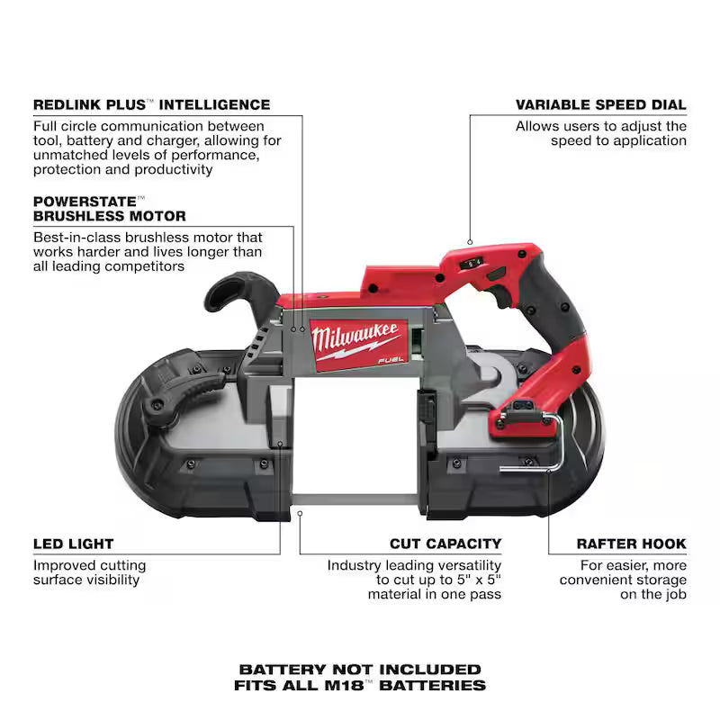 18-Volt Lithium-Ion Brushless Cordless Deep Cut Band Saw Kit V446