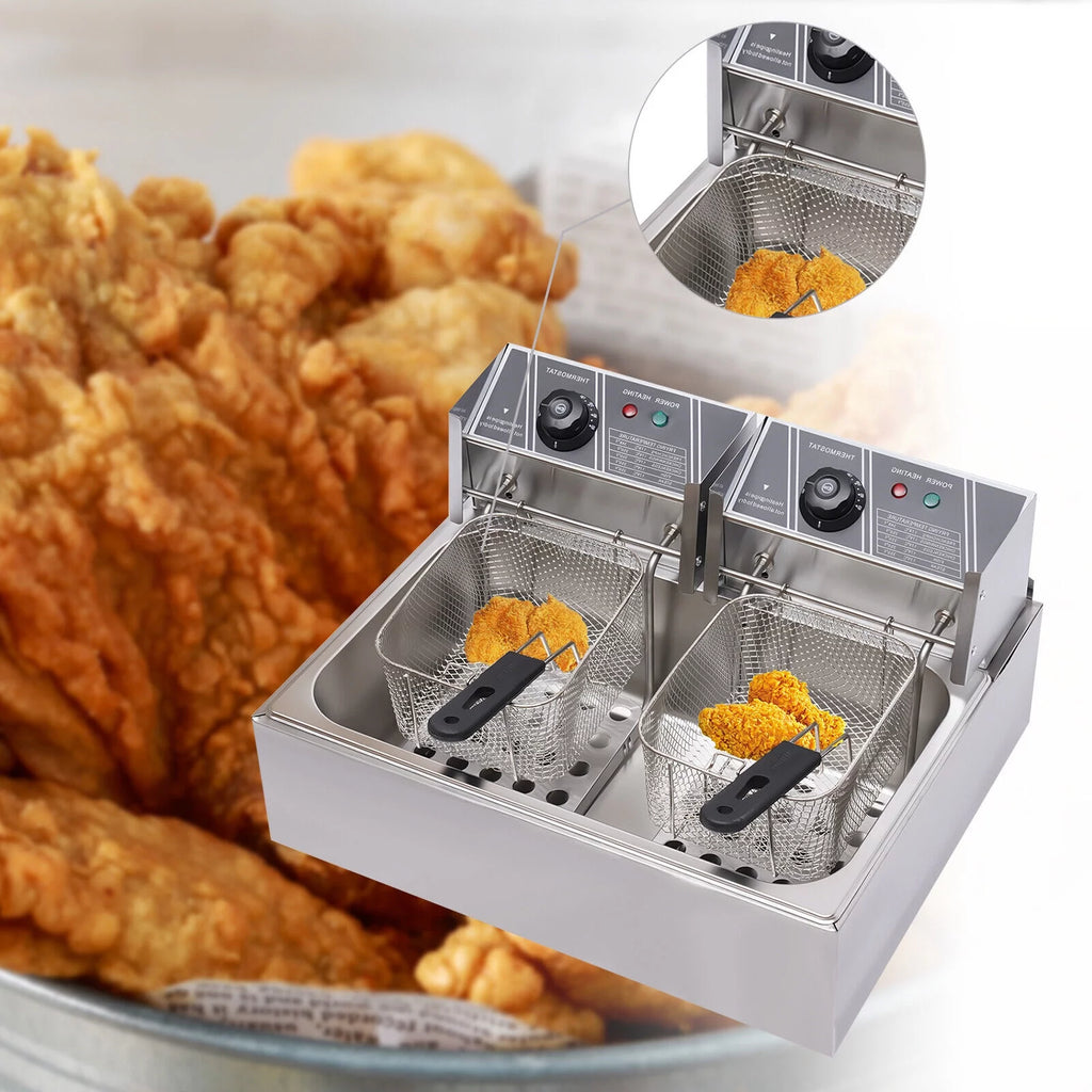 12L Stainless Steel Electric Deep Fryer 5000W M29129