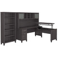 Sit to Stand Desk Set with Bookcase L39459