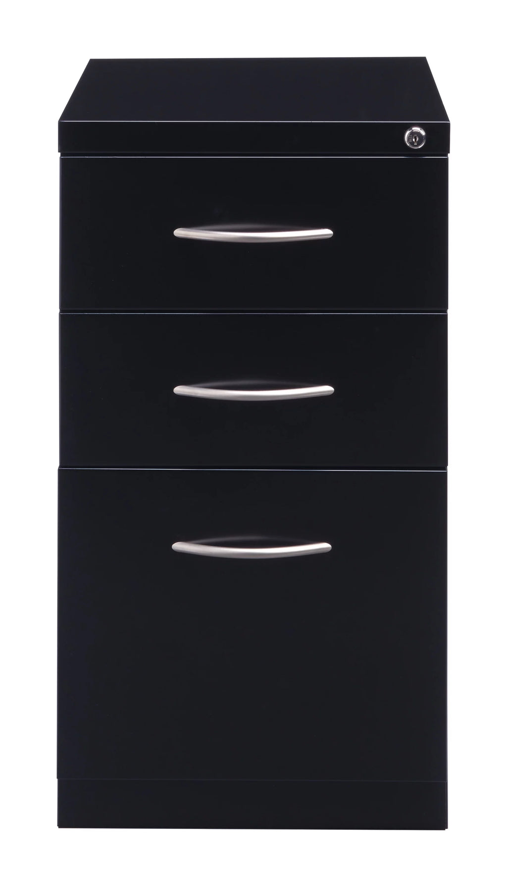 23" Deep Mobile Pedestal File Cabinet 3 Drawer Black W2626