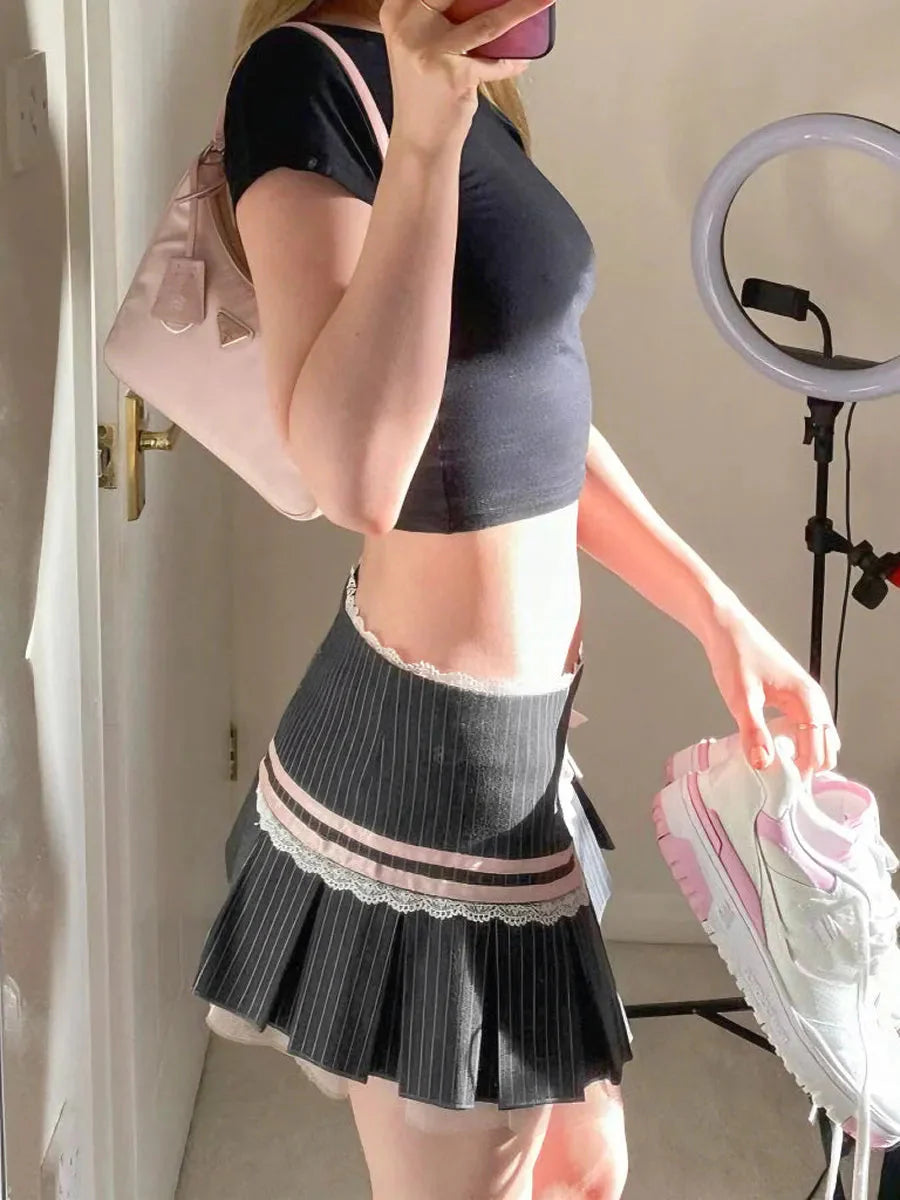 Stripped Ribbon Skirt N19396