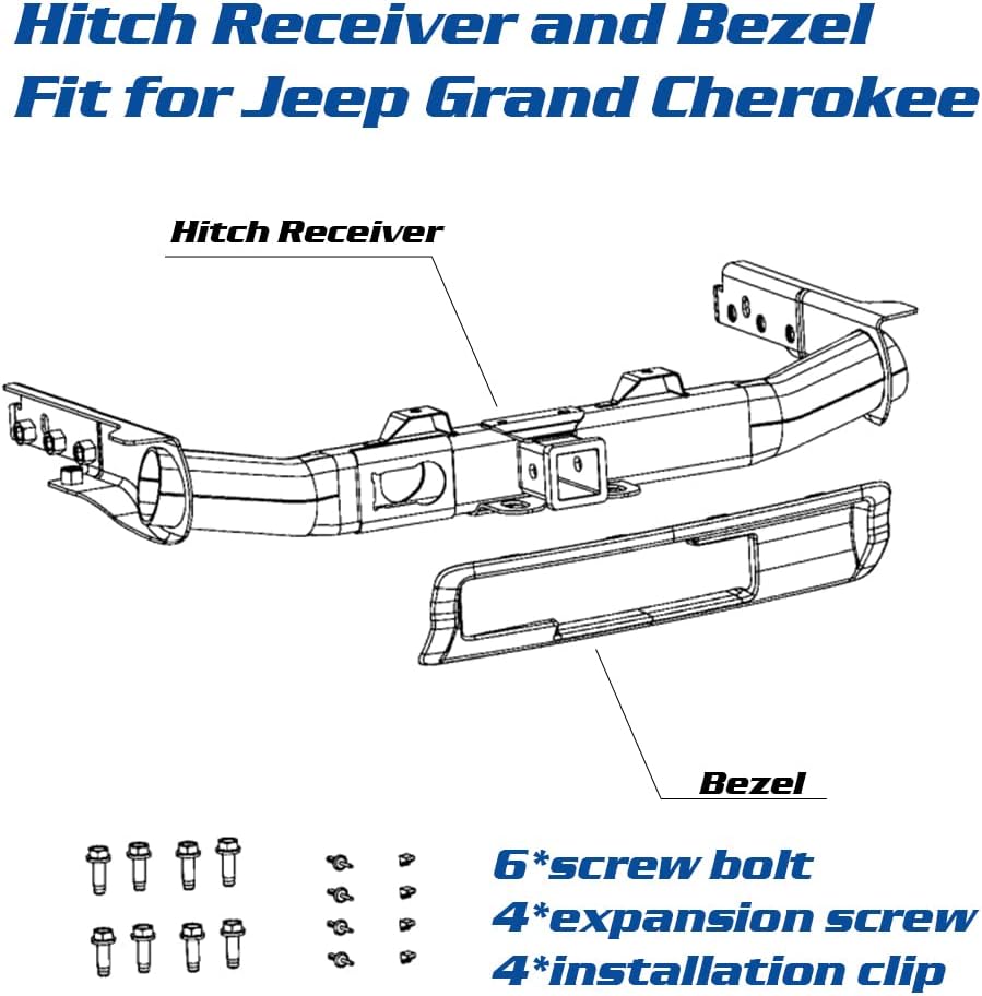 Hitch Receiver and Bezel Class IV Trailer Tow Hitch Receiver 2 Packages G681