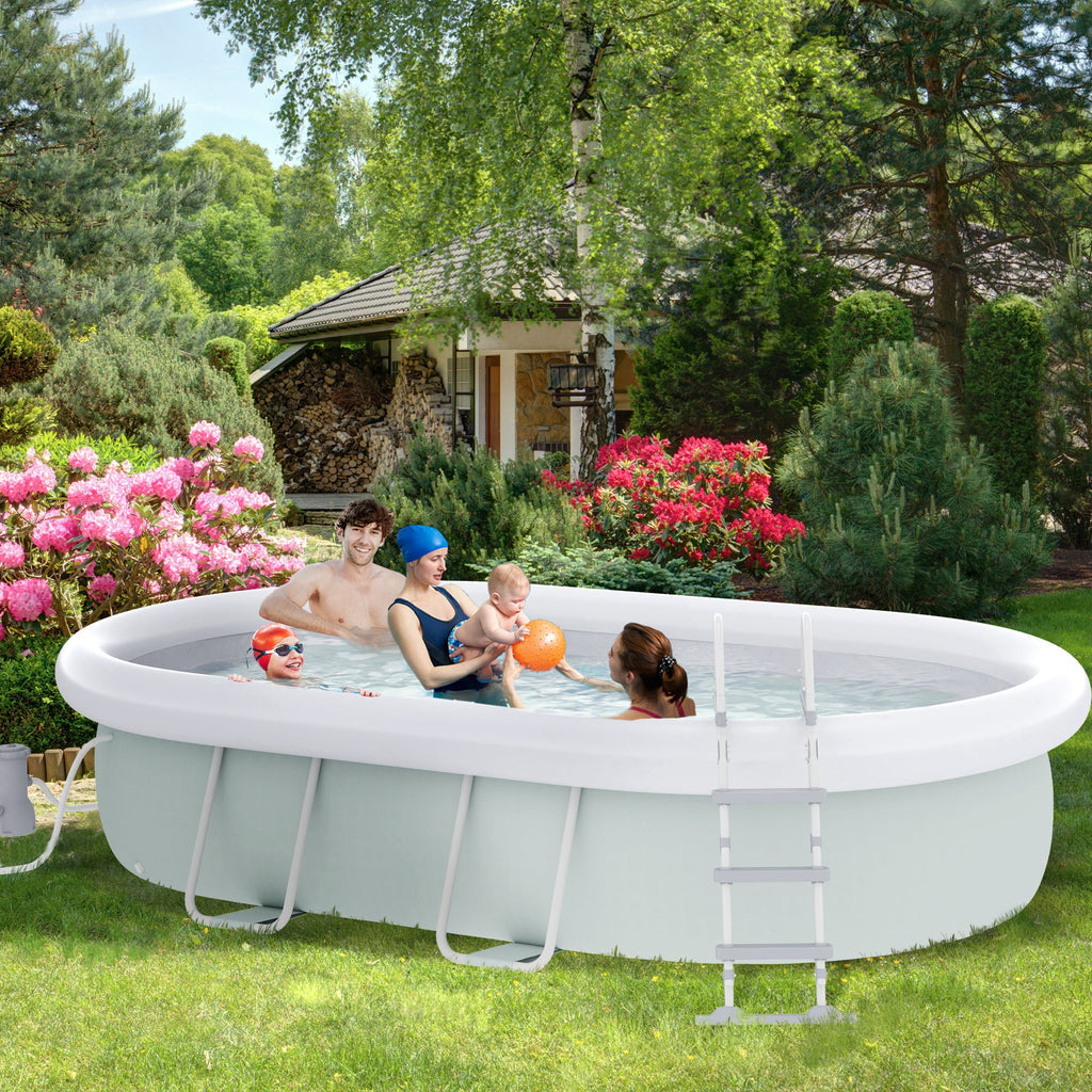 Brown Semi-Inflatable Frame Swimming Pool T871