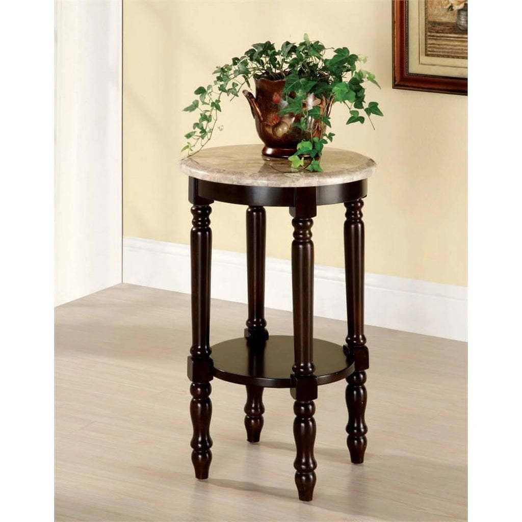 Round Wood End Table in Dark Cherry R71293