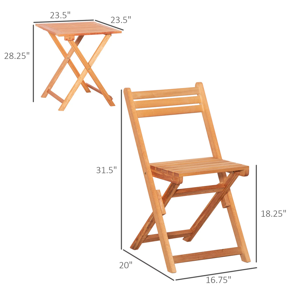 3 Piece Wooden Patio Bistro Set X640