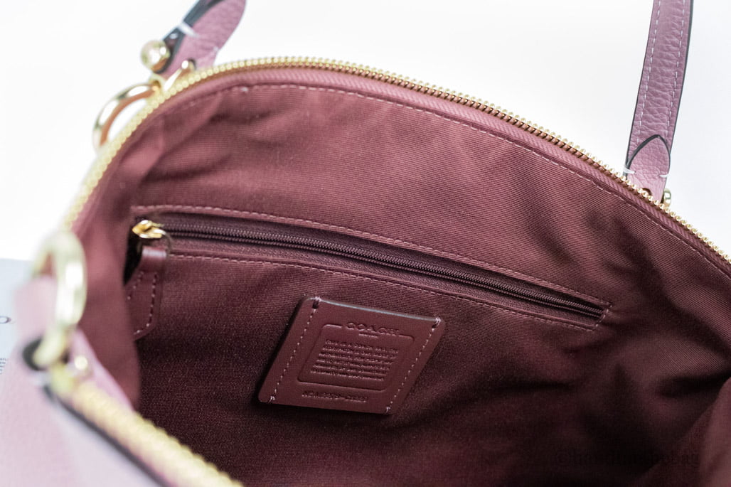 True Pink Pebbled Leather Top Zip Satchel Crossbody Handbag P239024