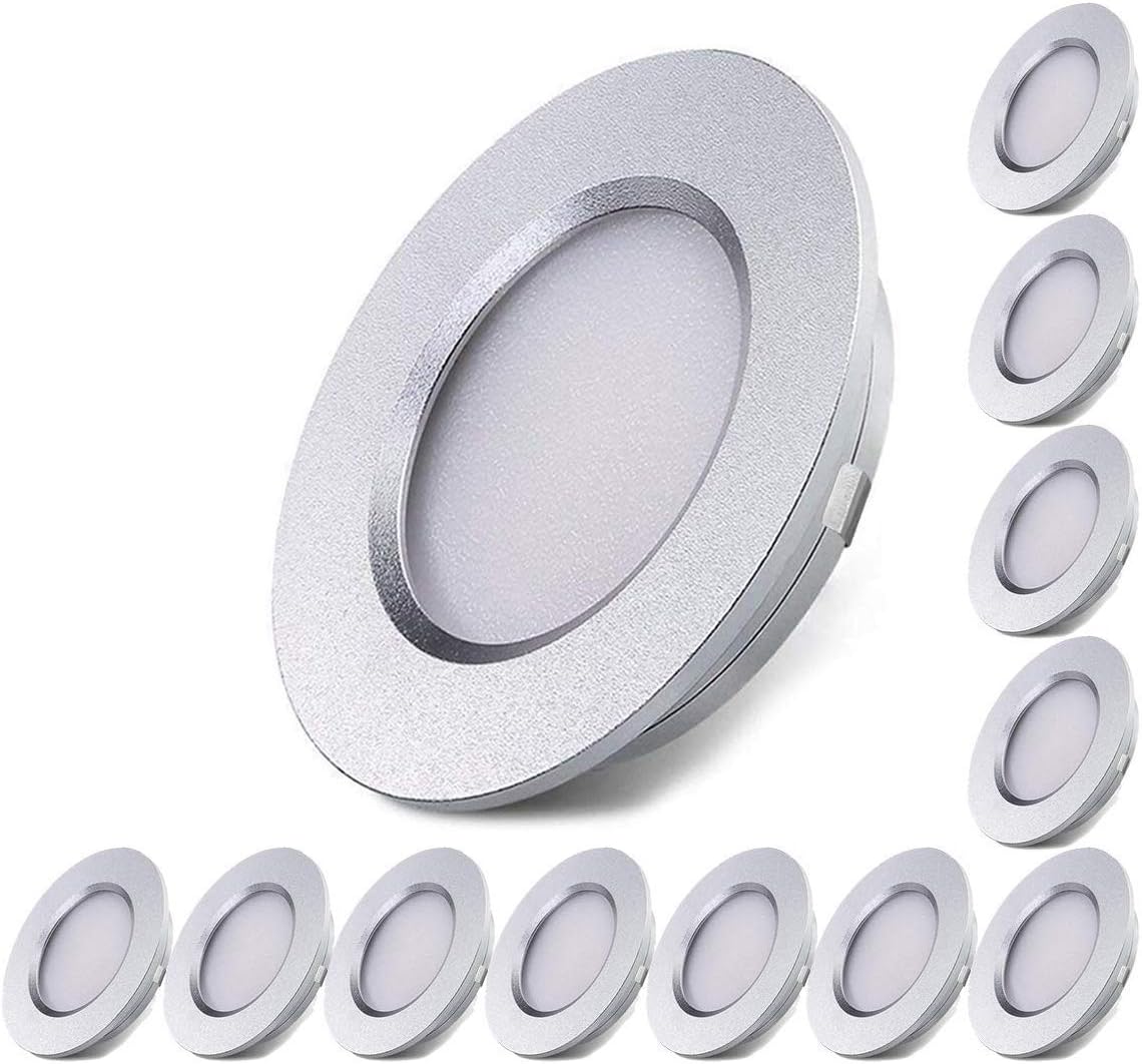12V Waterproof Ultra-Thin LED Ceiling Light 3000K Warm White 12 Pack Q246809