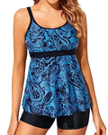 Two Piece Tankini Bathing Suits with Boy Shorts F882