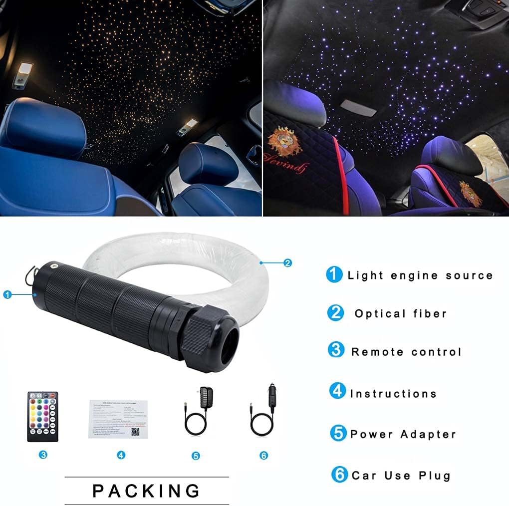 6W Bluetooth RGBW Fiber Optic Star Ceiling Kit with Remote V313