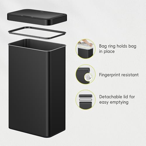 Brushed Stainless Steel Touchless Motion Sensor Trash Can, 50 Liter U681468
