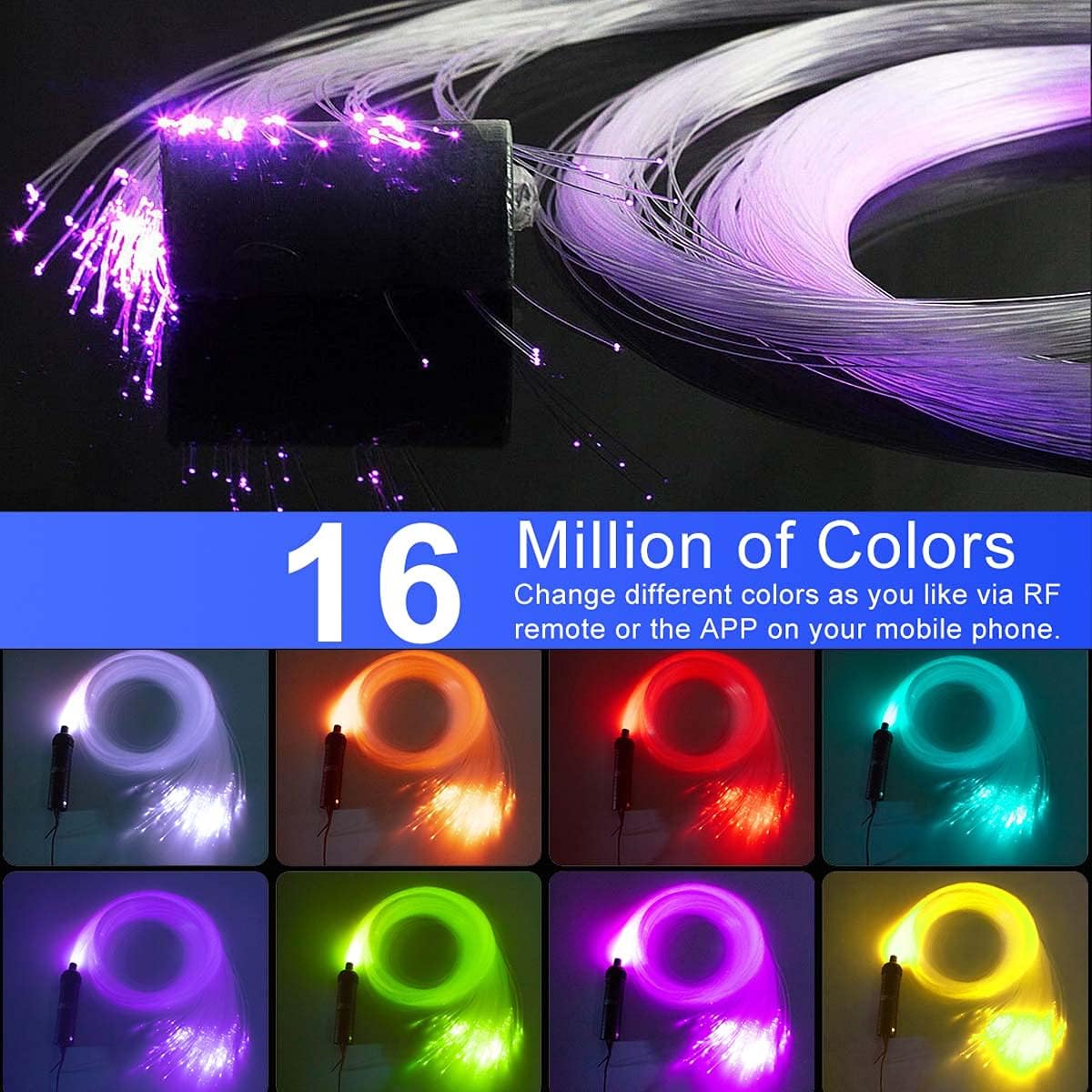 6W Bluetooth RGBW Fiber Optic Star Ceiling Kit with Remote V313