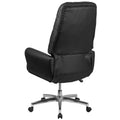 Black Tufted Bonded Leather Executive Swivel Chair with Arms O432466