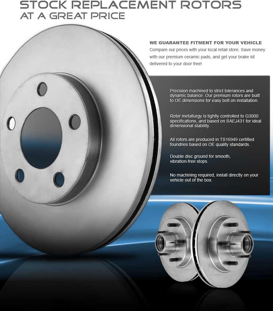 6 Lug Brake Disc Rotors + Metallic Brake Pads T687