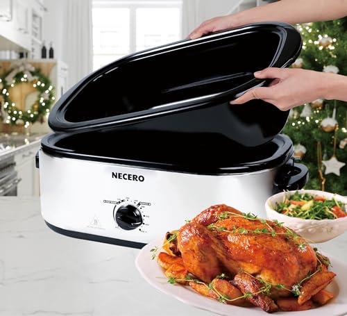 22Qt Electric Roaster Oven with Glass Lid and Removable Pan L121