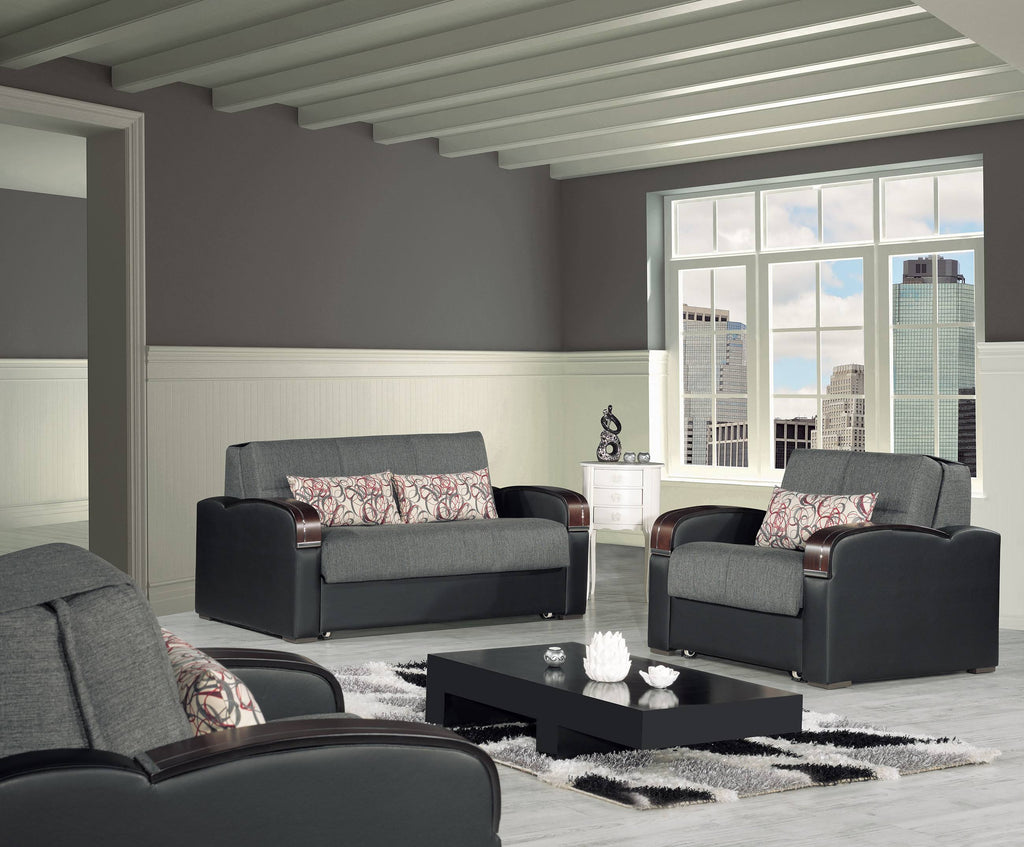 Gray Polyester Sleeper Chair B37850
