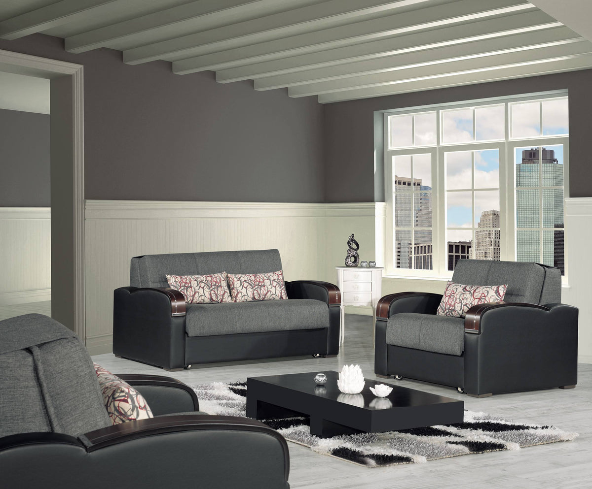 Gray Polyester Sleeper Chair B37850