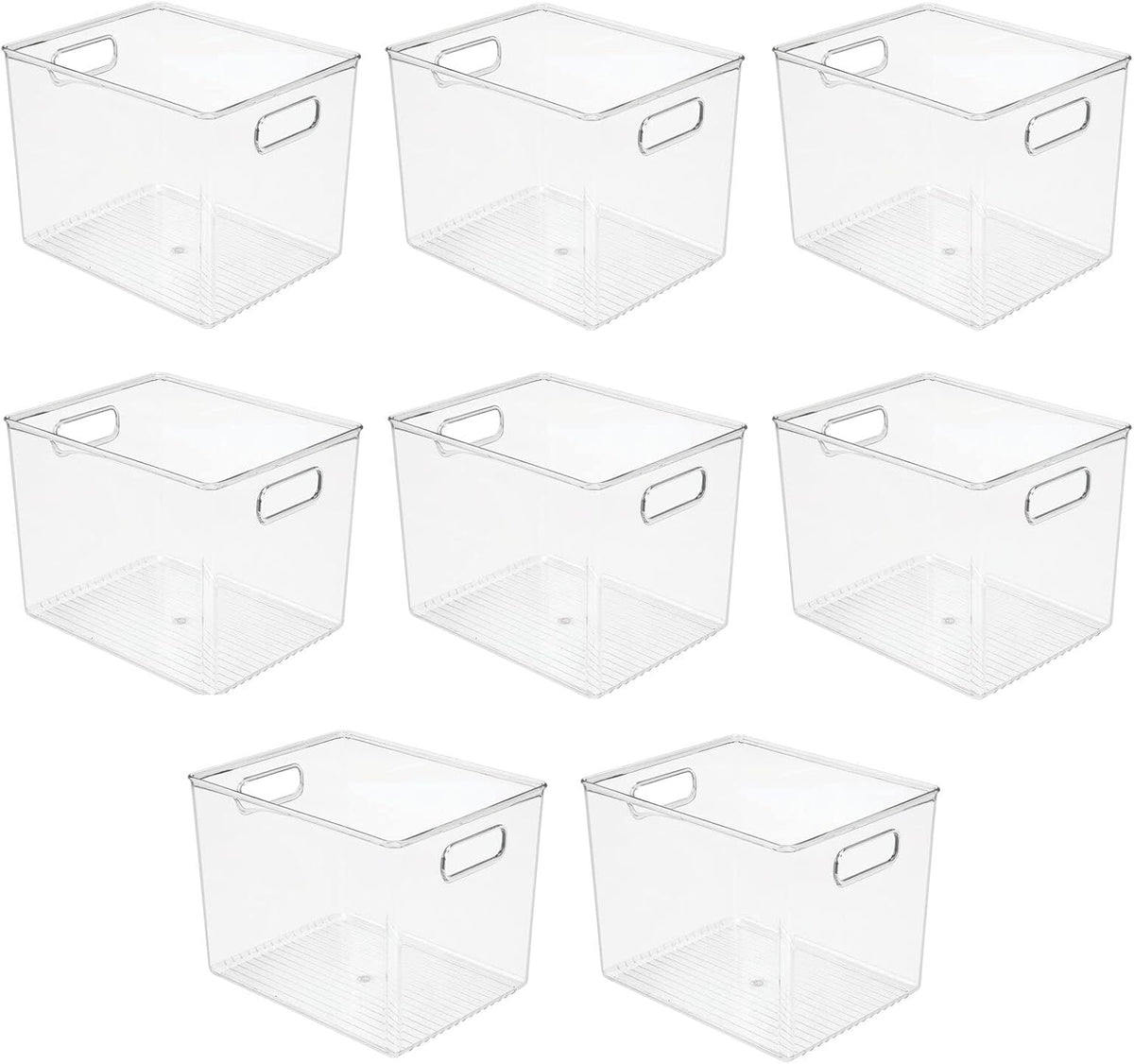 Clear 8 Pack Plastic Storage Organizer Bin Basket with Handle N2012