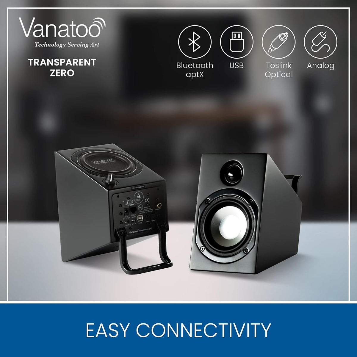 Black Set of 2 Powered Speakers U9364