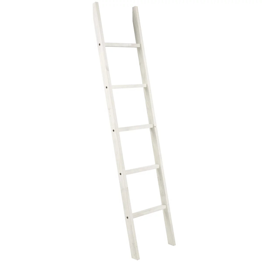 White Distressed Wood Blanket Ladder E2020