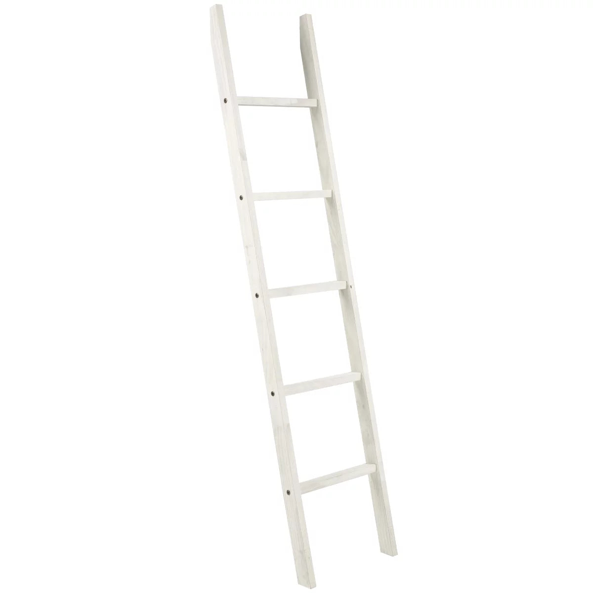 White Distressed Wood Blanket Ladder E2020