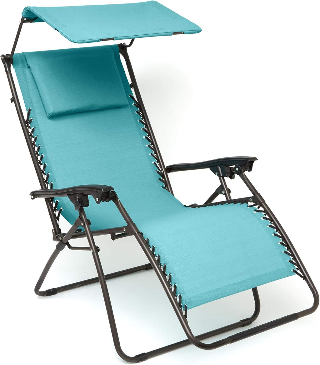 Zero Gravity Chair with Canopy Pool Blue Z999
