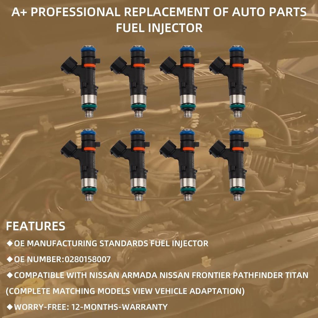 12 Holes 8 pcs Gasoline Fuel Injectors Set U287