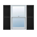 Black Vinyl Open Louver Shutters Q48967