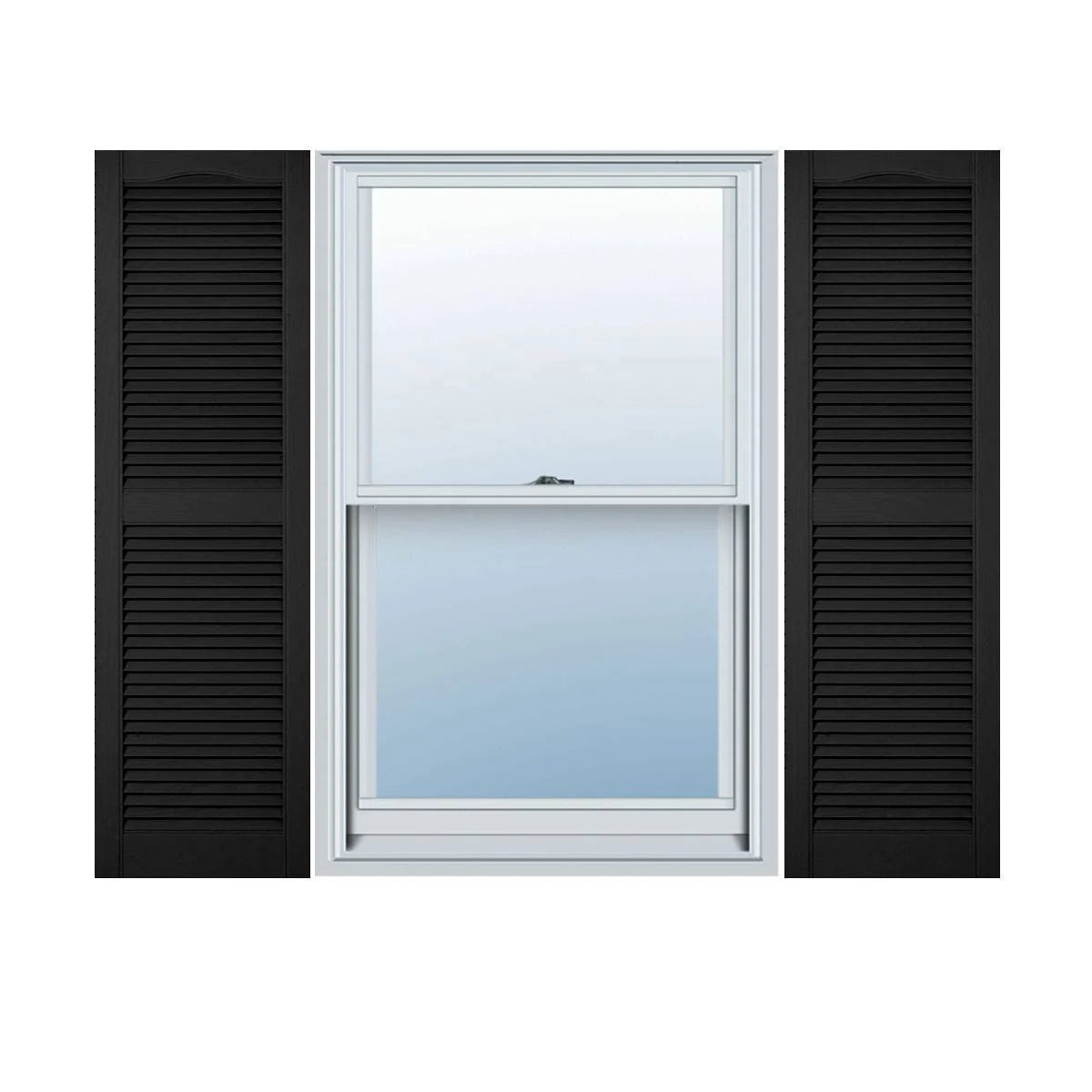 Black Vinyl Open Louver Shutters Q48967
