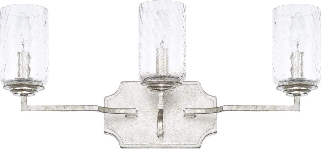 3-Light White Fabric Shade Bath Vanity Wall Mount Y599051