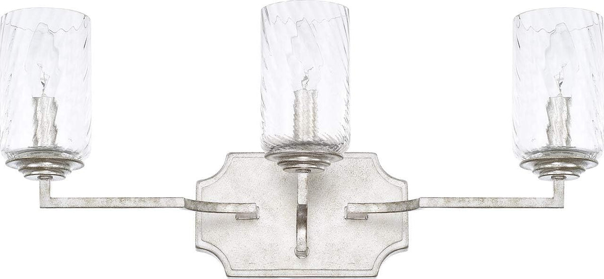 3-Light White Fabric Shade Bath Vanity Wall Mount Y599051